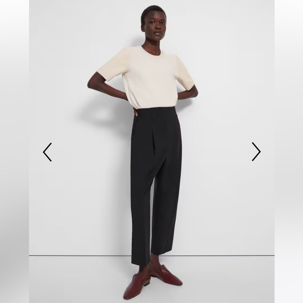 Theory Carrot Pleat pant in Rosina Crepe black 0 (but fits like 2) - Picture 3 of 16